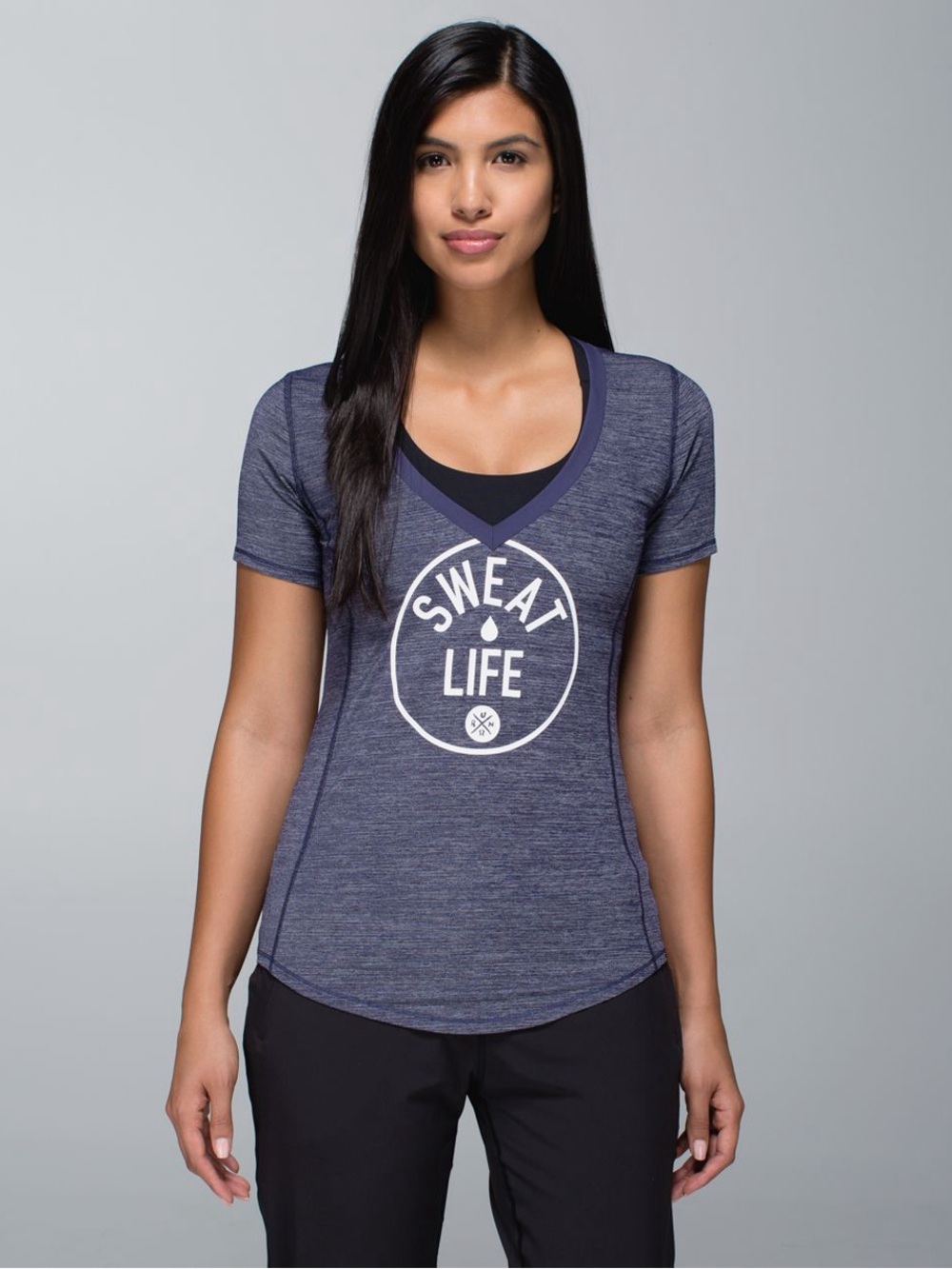 lululemon Runner up Short Sleeve top - Heathered Cadet blue